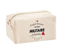 Planetee Trouse Multifonction Petit Bazar d'une Militaire adorée | Trousse Scolaire Fournitures Bureau Maquillage Idée Cadeau Collègue Noël Anniversaire