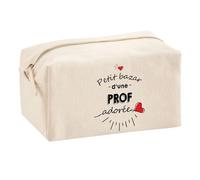 Planetee Trouse Multifonction Petit Bazar d'une Prof adorée | Trousse Scolaire Fournitures Bureau Maquillage Idée Cadeau Collègue Noël Anniversaire