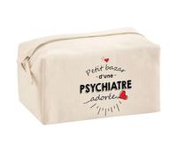 Planetee Trouse Multifonction Petit Bazar d'une Psychiatre adorée | Trousse Scolaire Fournitures Bureau Maquillage Idée Cadeau Collègue Noël Anniversaire