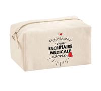 Planetee Trouse Multifonction Petit Bazar d'une Secrétaire Médicale adorée | Trousse Scolaire Fournitures Bureau Maquillage Idée Cadeau Collègue Noël Anniversaire