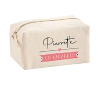 Planetee Trouse Multifonction Pierrette en Vacances | Trousse Scolaire Maquillage Idée Cadeau Collègue Noël Anniversaire | Trousse pour Fournitures Scolaires et de Bureau