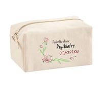 Planetee Trouse Multifonction Psychiatre d'exception | Trousse Scolaire Maquillage Idée Cadeau Collègue Noël Anniversaire | Trousse pour Fournitures Scolaires et de Bureau