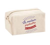 Planetee Trouse Multifonction Psychiatre Meilleur du Monde | Trousse Scolaire Fournitures Bureau Maquillage Idée Cadeau Collègue Noël Anniversaire