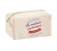 Planetee Trouse Multifonction Psychologue Meilleur du Monde | Trousse Scolaire Maquillage Idée Cadeau Collègue Noël Anniversaire | Trousse pour Fournitures Scolaires et de Bureau