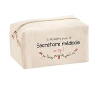 Planetee Trouse Multifonction Secrétaire Médicale au Top | Trousse Scolaire Fournitures Bureau Maquillage Idée Cadeau Collègue Noël Anniversaire