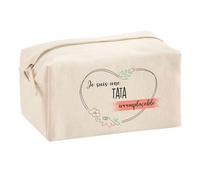 Planetee Trouse Multifonction Tata Irremplaçable | Trousse Scolaire Maquillage Idée Cadeau Collègue Noël Anniversaire | Trousse pour Fournitures Scolaires et de Bureau