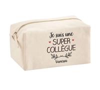Planetee Trouse Multifonction Vanessa Super Collègue | Trousse Scolaire Maquillage Idée Cadeau Collègue Noël Anniversaire | Trousse pour Fournitures Scolaires et de Bureau