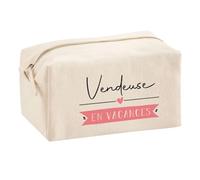 Planetee Trouse Multifonction Vendeuse en Vacances | Trousse Scolaire Maquillage Idée Cadeau Collègue Noël Anniversaire | Trousse pour Fournitures Scolaires et de Bureau