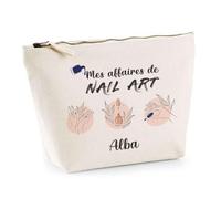 Planetee Trousse Affaires de Nail Art Alba - Pochette Vernis à Ongles Manucure Cadeau Anniversaire Femme prothésiste ongulaire Fête des Mères