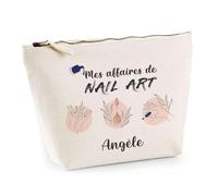 Planetee Trousse Affaires de Nail Art Angèle - Pochette Vernis à Ongles Manucure Cadeau Anniversaire Femme prothésiste ongulaire Fête des Mères