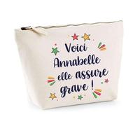 Planetee Trousse Annabelle Elle Assure Grave - Pochette Maquillage Make-up Toilette Cadeau Fête des Mères Anniversaire Soeur Noël Tata Marraine