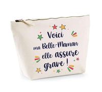Planetee Trousse Belle-Maman Elle Assure Grave - Pochette Maquillage Make-up Toilette Cadeau Fête des Mères Anniversaire Soeur Noël Tata Marraine