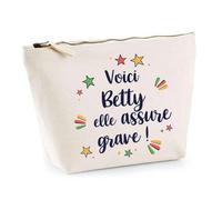 Planetee Trousse Betty Elle Assure Grave - Pochette Maquillage Make-up Toilette Cadeau Fête des Mères Anniversaire Soeur Noël Tata Marraine