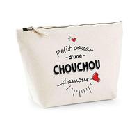 Planetee Trousse Chouchou Bazar d'amour - Pochette de Toilette Maquillage Idée Cadeau Femme Mamie Fête des Mères