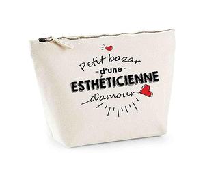 Planetee Trousse esthéticienne Bazar d'amour - Pochette de Toilette Maquillage Idée Cadeau Femme Mamie Fête des Mères