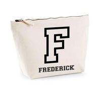 Planetee Trousse Frederick Lettre Sport - Pochette Toilette Maquillage - Idée Cadeau Prénom Style Basket Université Anniversaire Oncle Parrain Beau Papa Collègue Départ Retraite Noël