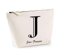 Planetee Trousse Jean-François Lettre Chic - Pochette Toilette Maquillage - Idée Cadeau Prénom pour Cuisinier Barbecue Jardinage Oncle Parrain Beau Papa Collègue Départ Retraite Noël