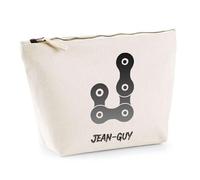 Planetee Trousse Jean-Guy Lettre Chaine Mécanique - Pochette Toilette Maquillage - Idée Cadeau Prénom Motard Biker Mob Anniversaire Oncle Parrain Beau Papa Collègue Départ Retraite Noël