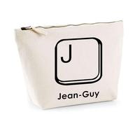 Planetee Trousse Jean-Guy Lettre Clavier - Pochette Toilette Maquillage - Idée Cadeau Prénom Informaticien G amer Anniversaire Oncle Parrain Beau Papa Collègue Départ Retraite Noël