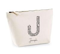 Planetee Trousse Joseph Lettre Littérature - Pochette Toilette Maquillage - Idée Cadeau Prénom Livre Lecture Anniversaire Oncle Parrain Beau Papa Collègue Départ Retraite Noël