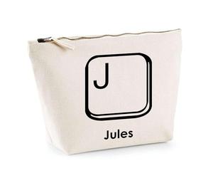 Planetee Trousse Jules Lettre Clavier - Pochette Toilette Maquillage - Idée Cadeau Prénom Informaticien Geek Gamer Anniversaire Oncle Parrain Beau Papa Collègue Départ Retraite Noël