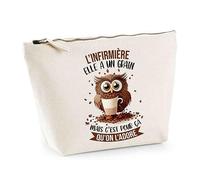 Planetee Trousse L'Infirmière Elle a Un Grain - Pochette Toilette Maquillage Idée Sac Cadeau