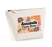 Planetee Trousse Maquillage Femme Annabelle Flower Power rétro Vintage Pochette Cosmétique Coton Trousse de Toilette Voyage - Cadeau Maman Mamie Fête des Mères Anniversaire Noël