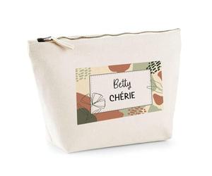 Planetee Trousse Maquillage Femme Betty Chérie Design Graphique Pochette cosmétique Coton Fermeture éclair Voyage Rangement Cadeau Femme Anniversaire Noël