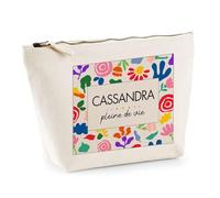 Planetee Trousse Maquillage Femme Cassandra Pleine de Vie Pop Art Vintage Pochette Cosmétique Coton Trousse de Toilette Voyage - Cadeau Maman Mamie Fête des Mères Anniversaire Noël