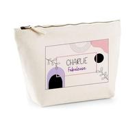 Planetee Trousse Maquillage Femme Charlie Fabuleuse Bohème Pochette Cosmétique Coton Trousse de Toilette Voyage - Cadeau Maman Mamie Fête des Mères Anniversaire Noël