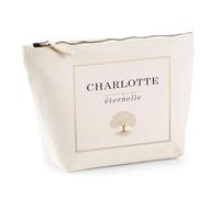 Planetee Trousse Maquillage Femme Charlotte éternelle Pochette Cosmétique Coton Trousse de Toilette Voyage - Cadeau Maman Mamie Fête des Mères Anniversaire Noël