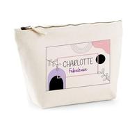 Planetee Trousse Maquillage Femme Charlotte Fabuleuse Bohème Pochette Cosmétique Coton Trousse de Toilette Voyage - Cadeau Maman Mamie Fête des Mères Anniversaire Noël