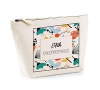 Planetee Trousse Maquillage Femme Edith Exceptionnelle Abstrait Pochette Cosmétique Coton Trousse de Toilette Voyage - Cadeau Maman Mamie Fête des Mères Anniversaire Noël