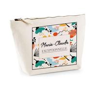 Planetee Trousse Maquillage Femme Marie-Claude Exceptionnelle Abstrait Pochette Cosmétique Coton Trousse de Toilette Voyage - Cadeau Maman Mamie Fête des Mères Anniversaire Noël