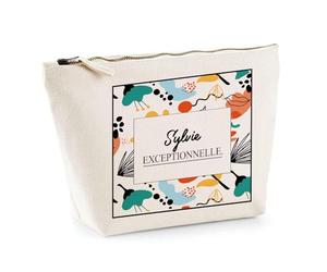 Planetee Trousse Maquillage Femme Sylvie Exceptionnelle Abstrait Pochette Cosmétique Coton Trousse de Toilette Voyage - Cadeau Maman Mamie Fête des Mères Anniversaire Noël