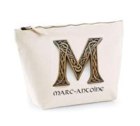 Planetee Trousse Marc-Antoine Lettre Viking - Pochette Toilette Maquillage - Idée Cadeau Prénom Motard Jeux de Rôle Vidéo Anniversaire Oncle Parrain Beau Papa Collègue Départ Retraite Noël