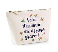 Planetee Trousse Marianne Elle Assure Grave - Pochette Maquillage Make-up Toilette Cadeau Fête des Mères Anniversaire Soeur Noël Tata Marraine