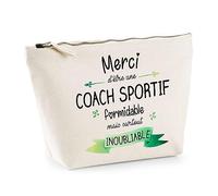 Planetee Trousse Merci Coach Sportif inoubliable - Idée Cadeau Collègue Travail Retraite Sac Maquillage Toilette