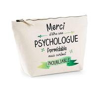 Planetee Trousse Merci Psychologue inoubliable - Idée Cadeau Collègue Travail Retraite Sac Maquillage Toilette