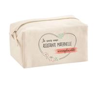 Planetee Trousse Multifonction Assistante Maternelle Irremplaçable | Trousse Scolaire Maquillage Idée Cadeau Collègue Noël Anniversaire | Trousse pour Fournitures Scolaires et de Bureau