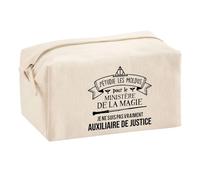 Planetee Trousse Multifonction Auxiliaire de Justice Ministère de la Magie | Trousse Scolaire Maquillage Idée Cadeau Collègue Noël Anniversaire | Trousse pour Fournitures Scolaires et de Bureau