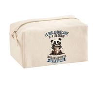 Planetee Trousse Multifonction Bibliothécaire Panda Grain | Trousse Scolaire Maquillage Idée Cadeau Collègue Noël Anniversaire | Trousse pour Fournitures Scolaires et de Bureau