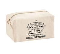 Planetee Trousse Multifonction Conseiller d'insertion Ministère de la Magie | Trousse Scolaire Maquillage Idée Cadeau Collègue Noël Anniversaire | Trousse pour Fournitures Scolaires et de Bureau