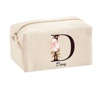 Planetee Trousse Multifonction Dany Lettre Fleur | Trousse Scolaire Maquillage Idée Cadeau Collègue Noël Anniversaire | Trousse pour Fournitures Scolaires et de Bureau