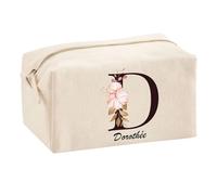 Planetee Trousse Multifonction Dorothée Lettre Fleur | Trousse Scolaire Maquillage Idée Cadeau Collègue Noël Anniversaire | Trousse pour Fournitures Scolaires et de Bureau
