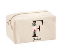 Planetee Trousse Multifonction Fatima Lettre Fleur | Trousse Scolaire Maquillage Idée Cadeau Collègue Noël Anniversaire | Trousse pour Fournitures Scolaires et de Bureau
