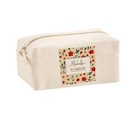 Planetee Trousse Multifonction Femme Michelle d'amour Motif Floral Trousse Maquillage Coton Rangement stylos Bureau Cadeau Femme collègue Anniversaire Noël Retraite