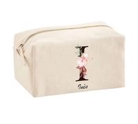 Planetee Trousse Multifonction Inès Lettre Fleur | Trousse Scolaire Maquillage Idée Cadeau Collègue Noël Anniversaire | Trousse pour Fournitures Scolaires et de Bureau