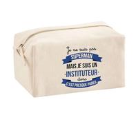 Planetee Trousse Multifonction Instituteur Superman | Trousse Scolaire Maquillage Idée Cadeau Collègue Noël Anniversaire | Trousse pour Fournitures Scolaires et de Bureau