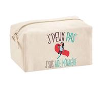 Planetee Trousse Multifonction J'peux Pas Aide Ménagère | Trousse Scolaire Maquillage Idée Cadeau Collègue Noël Anniversaire | Trousse pour Fournitures Scolaires et de Bureau